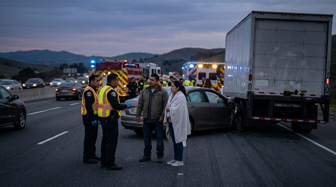 Accidente vehicular grave en carretera con víctimas que requieren compensación legal.