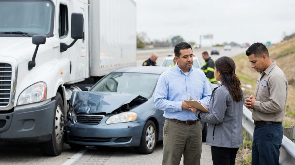 Vehículos dañados después de accidente grave en carretera.