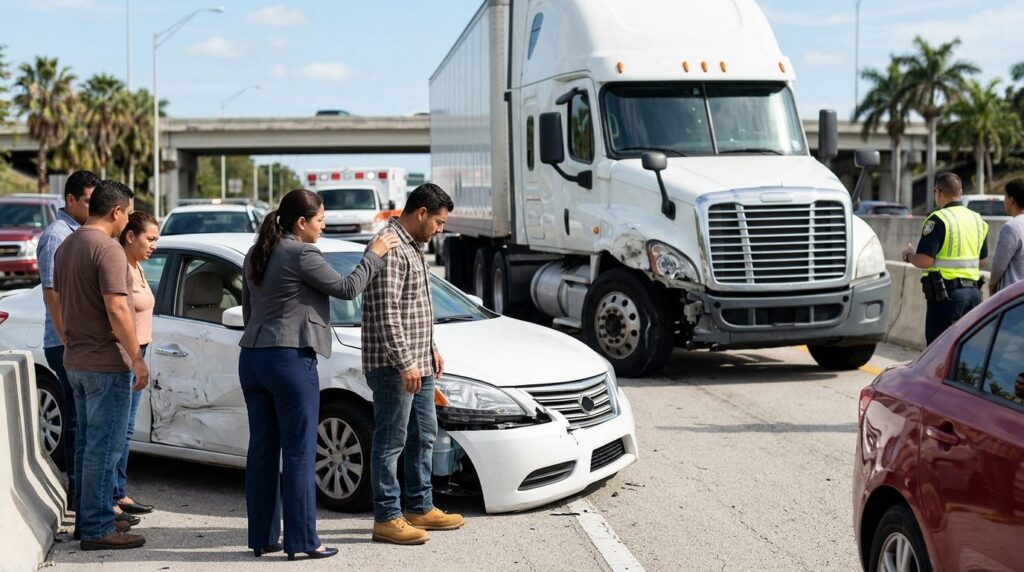 Vehículos dañados tras accidente grave en carretera.