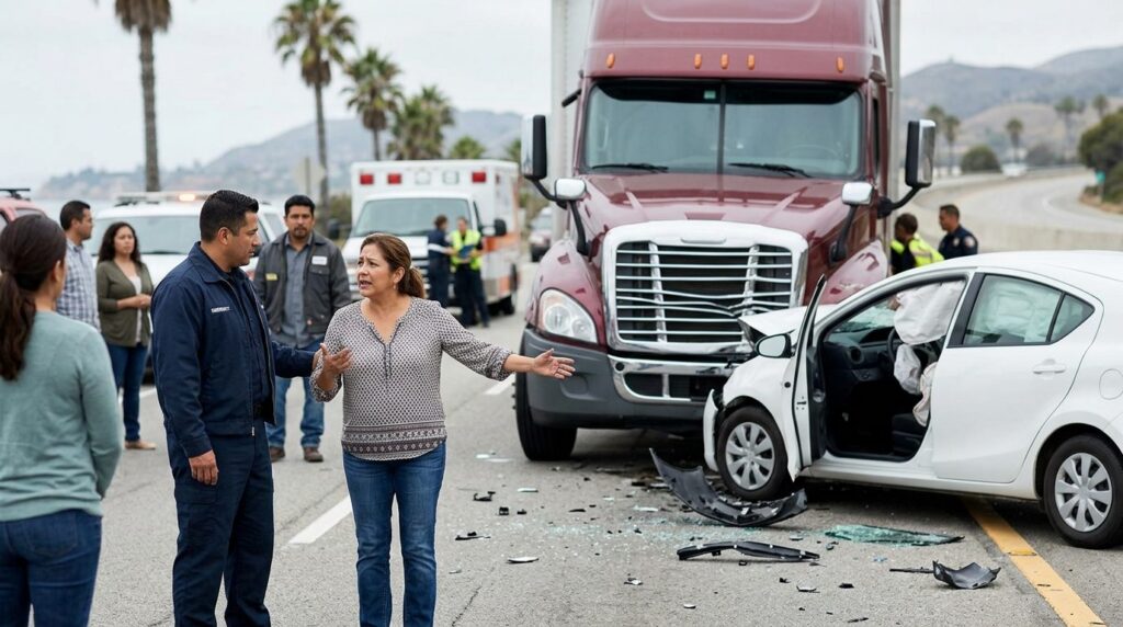 Vehículos dañados tras accidente grave en carretera.