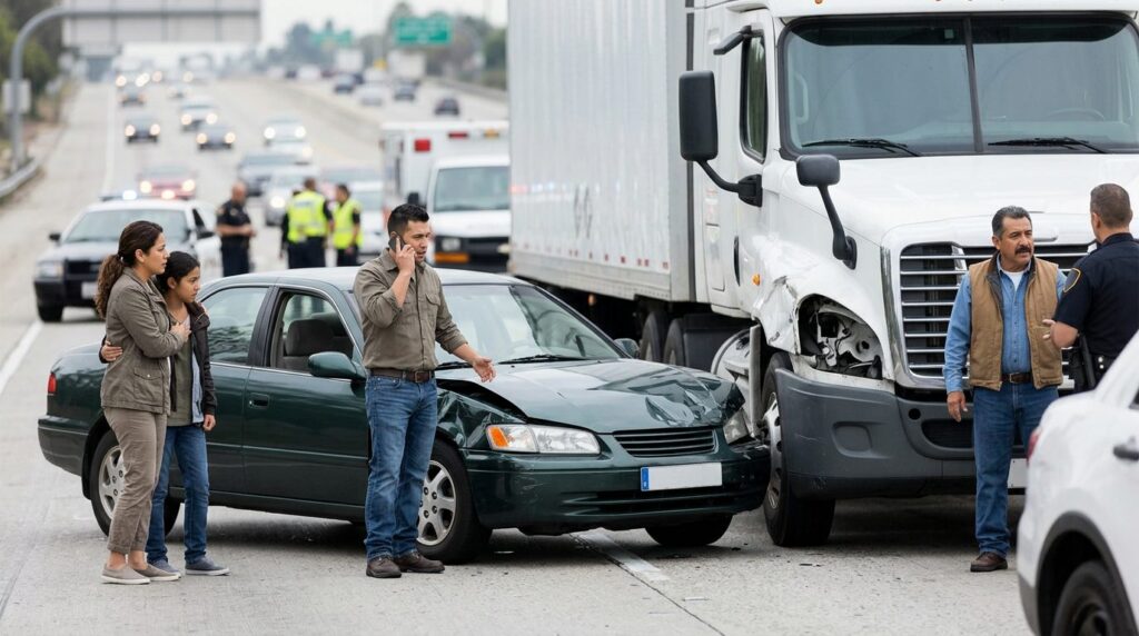 Abogado revisando caso de negligencia en accidente vehicular grave.