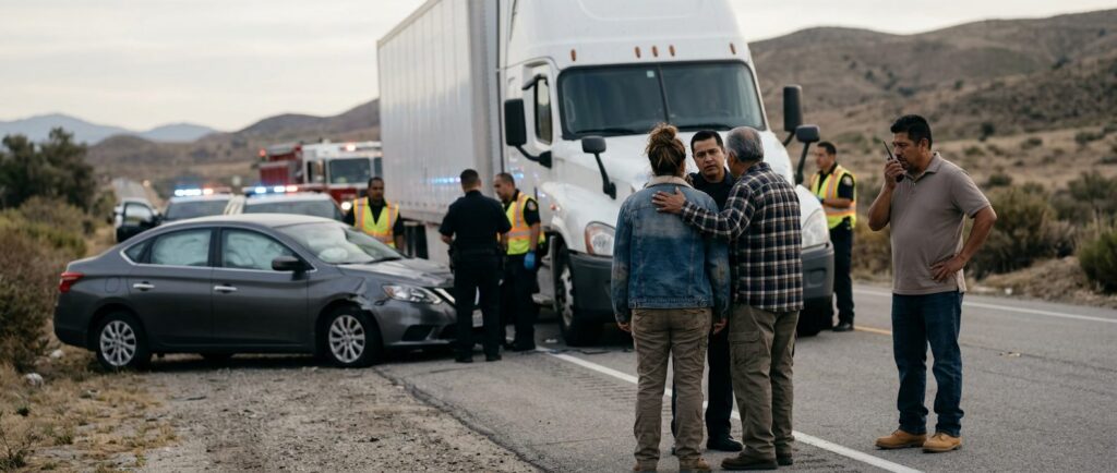 Dos motociclistas saludan con dos dedos hacia abajo en la carretera.