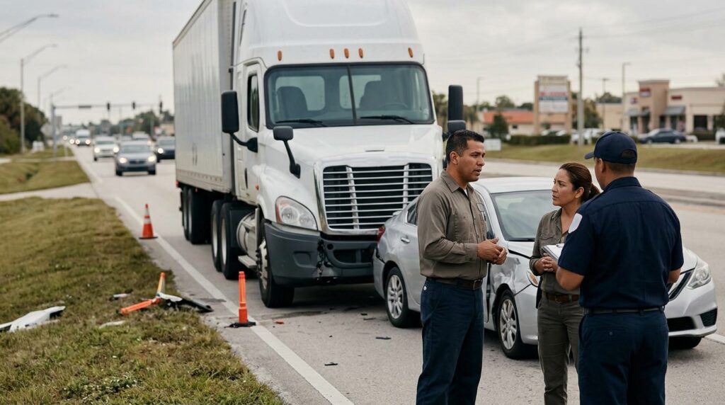 Vehículos dañados después de accidente grave en carretera.