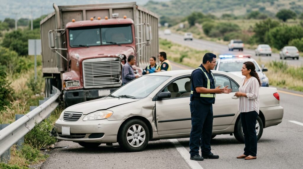 Vehículos dañados tras accidente grave en carretera.