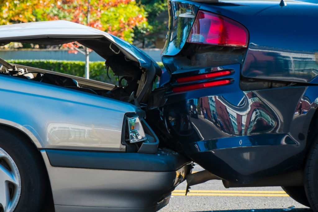 Rear-end collision between two cars