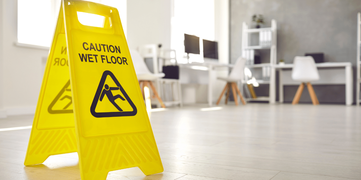 Wet floor sign.