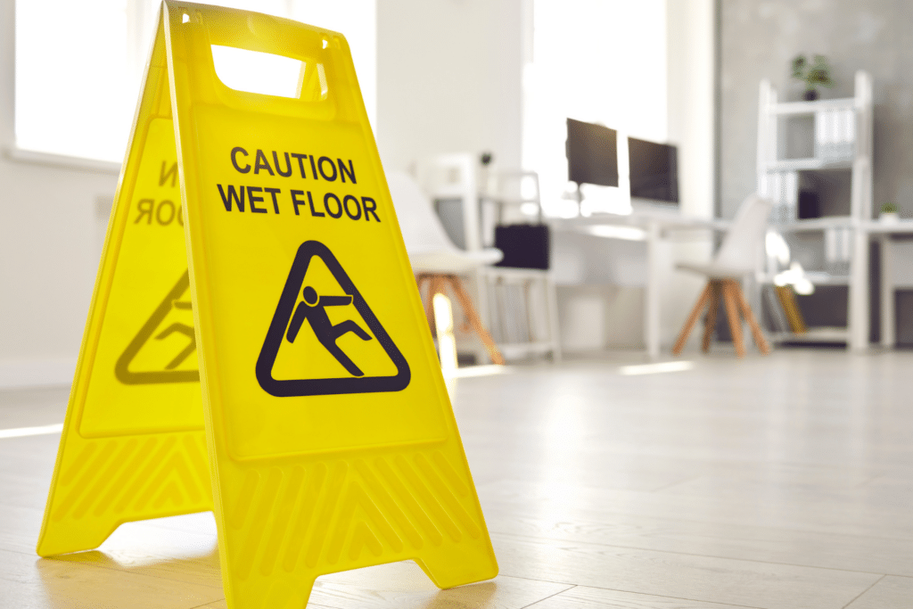 Wet floor sign.