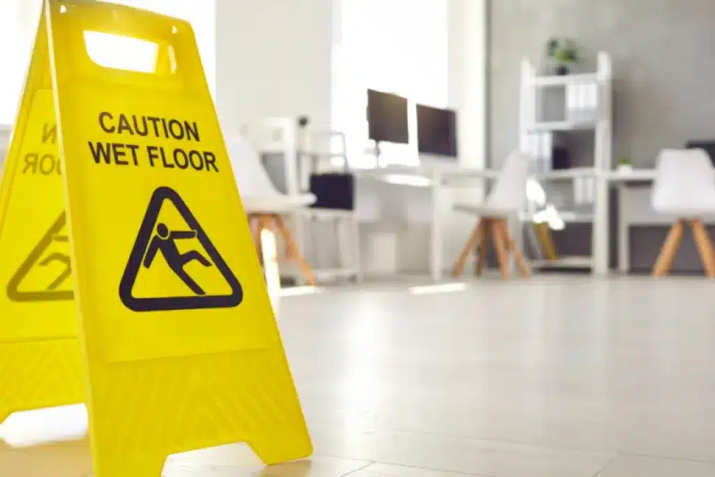 Wet floor sign.